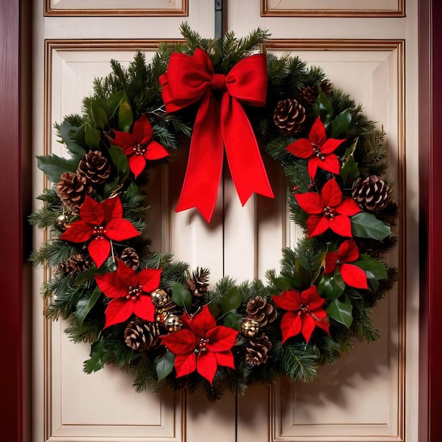 christmas wreath on door