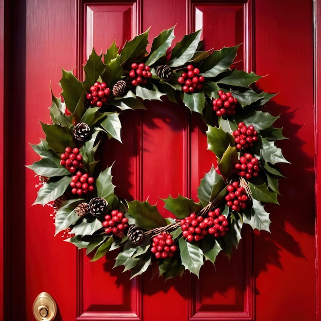 christmas wreath on door