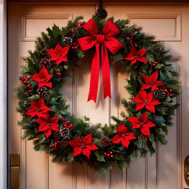 christmas wreath on door