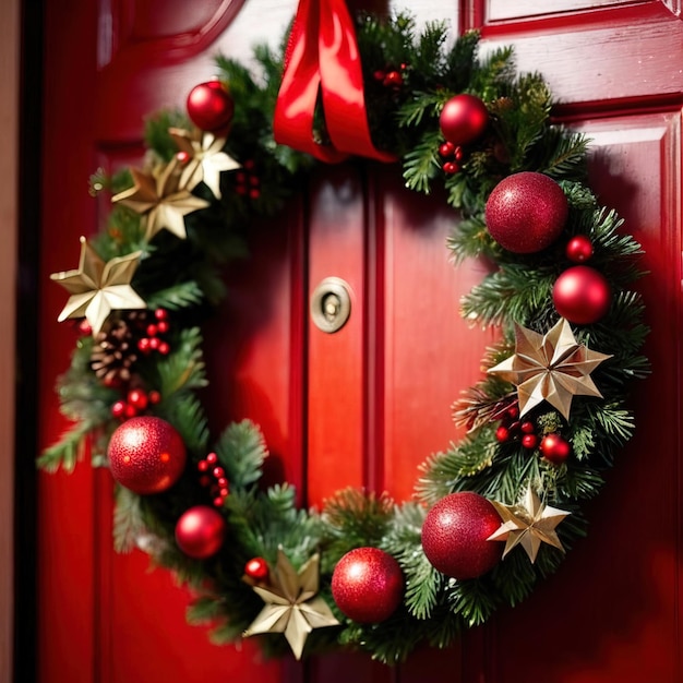 christmas wreath on door