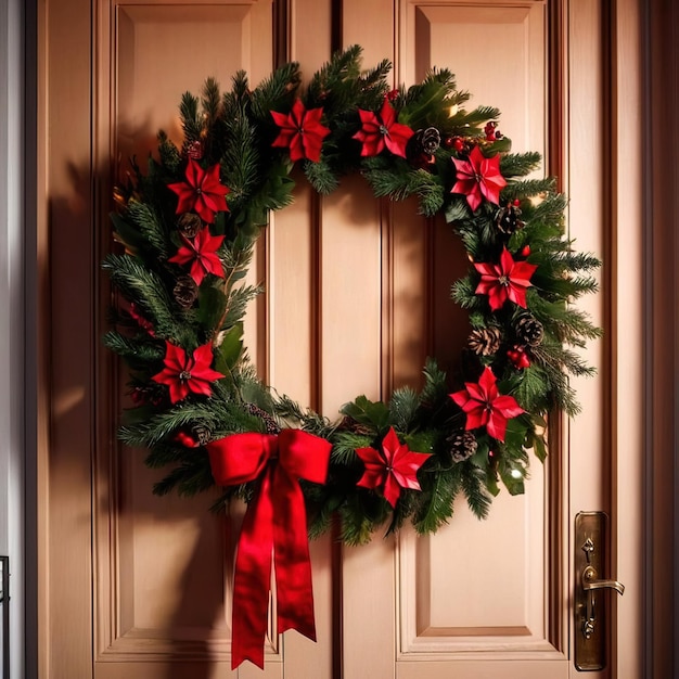 christmas wreath on door