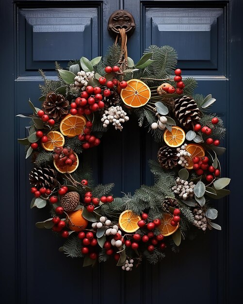 christmas wreath on the door