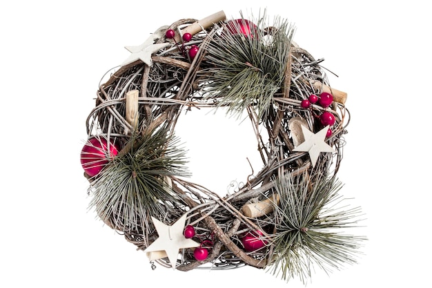 Christmas wreath isolated