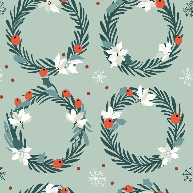 Christmas Wreath pattern background