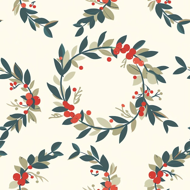 Christmas Wreath pattern background