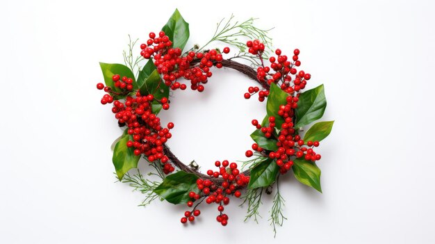 christmas wreath with decorations created with Generative Al technology