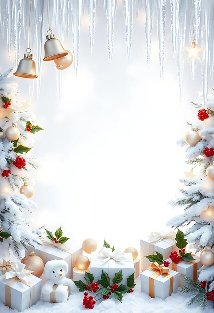 a christmas wreath with lights and decorations on a white background