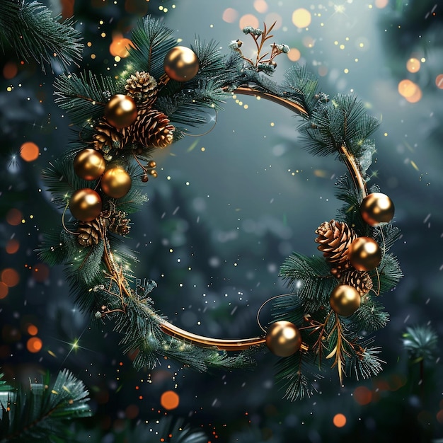 A christmas wreath with ornaments