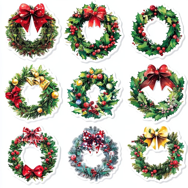 Photo christmas wreaths and garlands