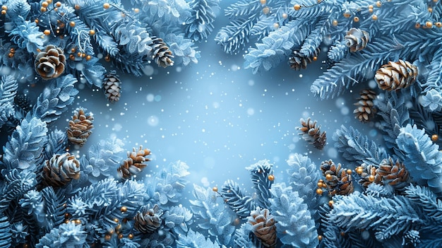 Christmass Background Baby Blue Leaf Wallpaper