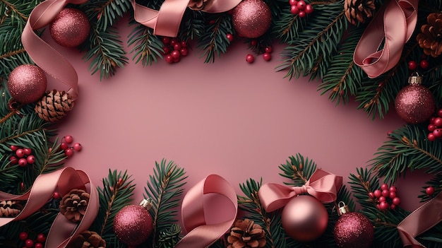 Christmass Background Blush Pink Ribbon Wallpaper