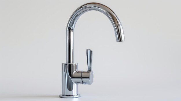 A chrome finish kitchen faucet that adds a sleek and modern touch to any kitchen Perfect for updating your kitchen decor