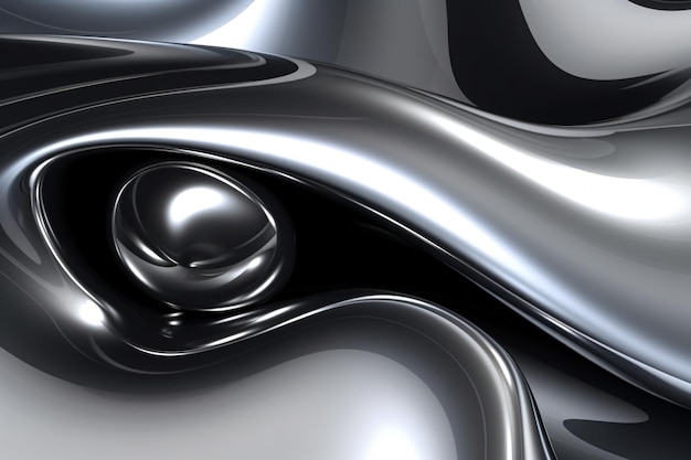 Chrome Liquid Art Ai generative