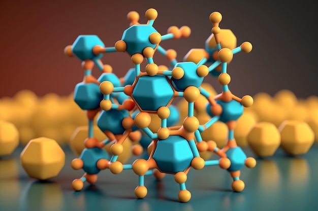 Chromium molecule structure model science background Ai Generated Art Work