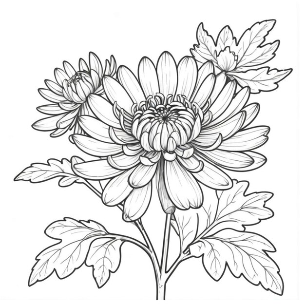 Photo chrysanthemum coloring pages