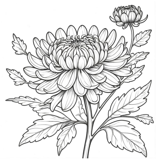 Photo chrysanthemum coloring pages