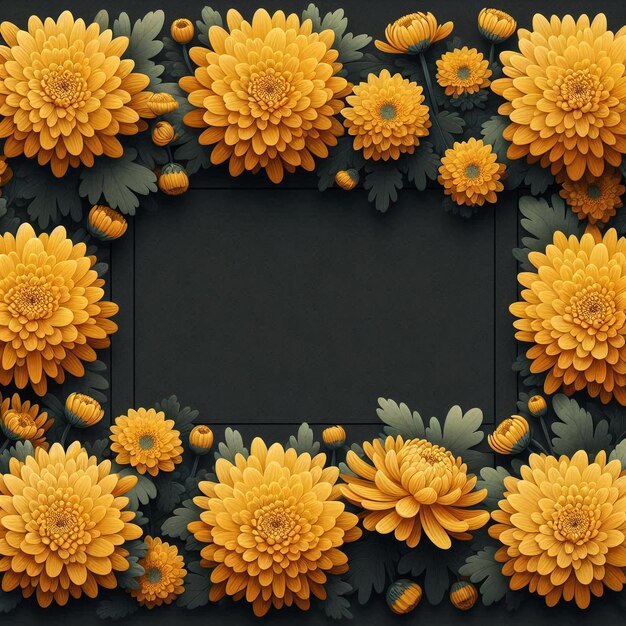 Chrysanthemum Flower Borders for Elegant Floral Art