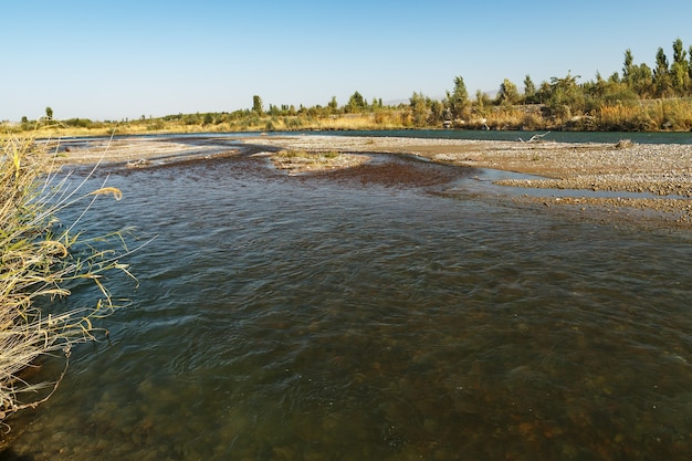 Chu river border between kazakhstan and kyrgyzstan