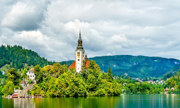 Church of the Assumption of Mary on the island on Bled Lake in Slovenia