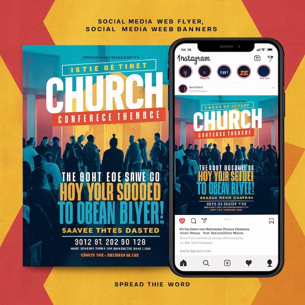 Church Conference Flyer Social Media Post and Instagram Web Banner