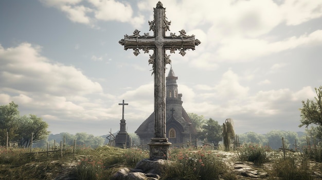 Church Cross and Symbolic Artwork