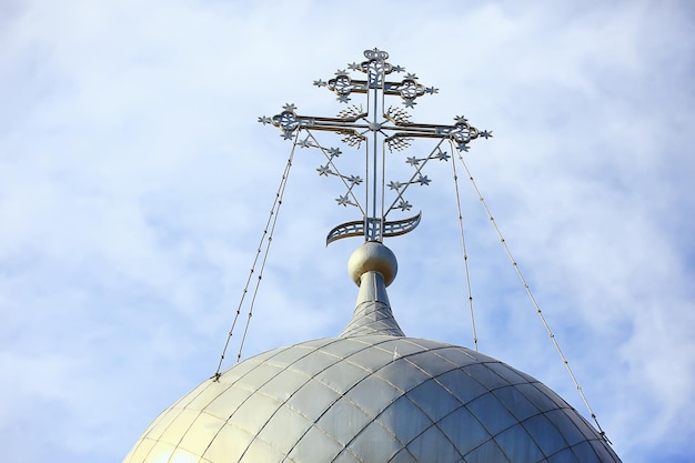 church dome cross sky, religion architecture