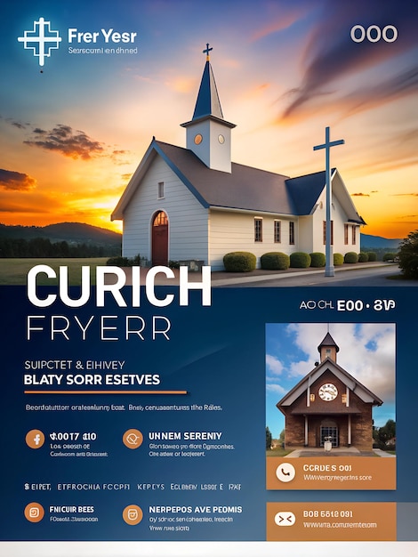 Photo church flyer free vector gradient church flyer with photo