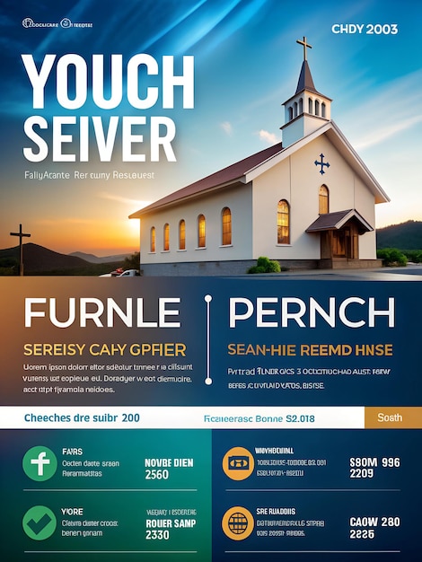 CHURCH FLYER Free vector gradient church flyer with photo