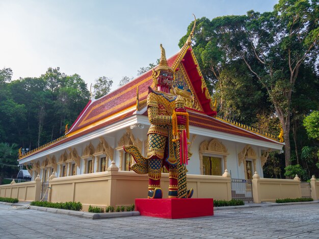 church and giant statues in thailand