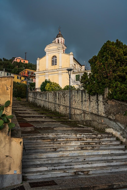 Church in the little village of Sant Andrea di Rovereto near Chiavari on the Italian Riviera