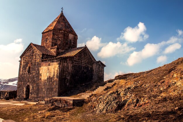 Church on mountainous landscape