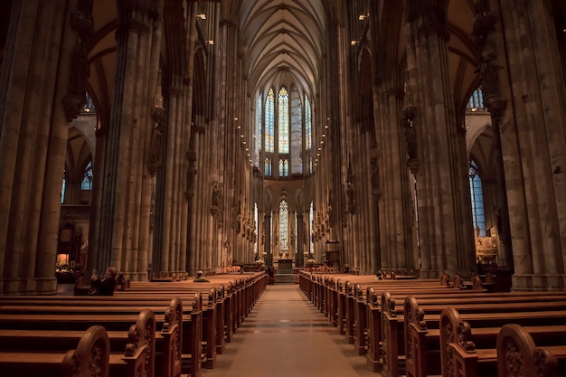 church service held in the cathedral in Cologne, Germany. 