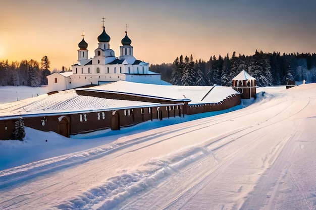 A church in the snow