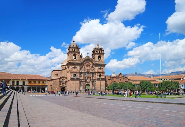 Church of the Society of Jesus on Plaza de Armas Square in Cusco Peru