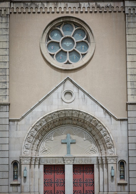 A church with a cross on the top of it