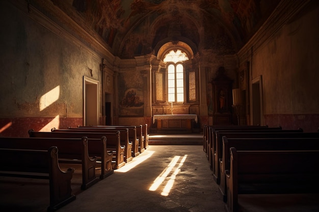 A church with a window that says'church of the holy spirit '