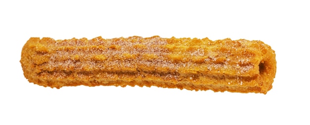 Churros fried sweet with granulated sugar isolated white background copyspace