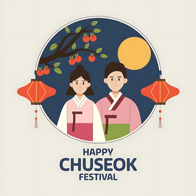 Photo chuseok festival flat design banner