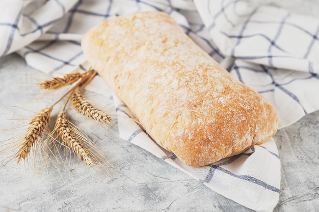 Ciabatta with ears on the table