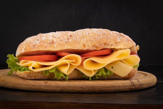 Ciabatta on a wooden board