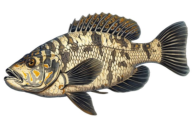 A Cichlid fish isolated on white background