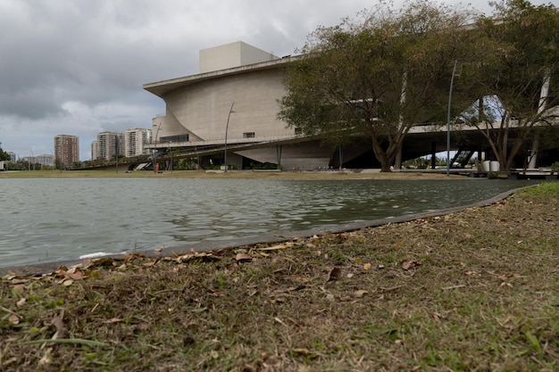 Cidade das Artes a cultural complex originally with the name of City of Music Located in Barra da Tijuca RJ Brazil Modern architecture Cloudy day Rio de Janeiro RJ Brazil August 2022