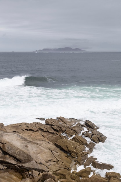 Cies island from the coast of Galicia