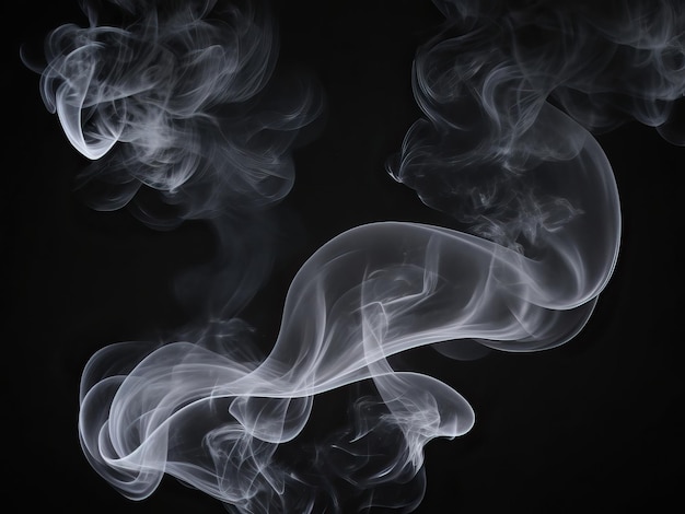 Photo cigarette smoke on a black background