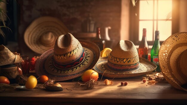 Cinco de maya background Illustration AI GenerativexA