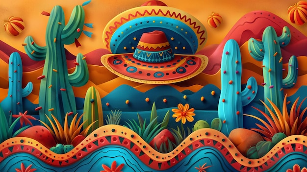 Cinco de Mayo Celebration illustration generative ai