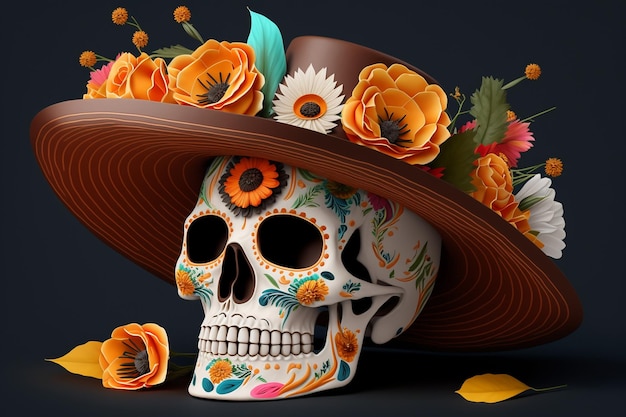 Cinco de Mayo or Dia de Muertos festive holiday background