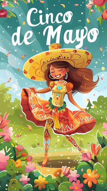 Cinco de Mayo Event Invitation Poster with Clip Art