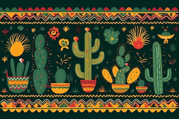 Cinco de Mayo federal holiday in Mexico background ilustration generated ai