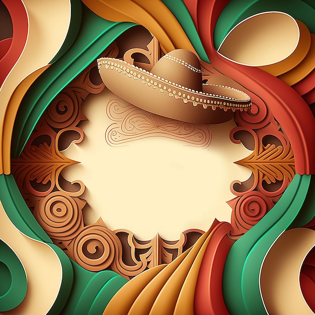 Cinco de Mayo Holiday Card Illustration Generative AI